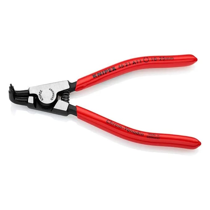 KNIPEX buitenste borgveertang A 11, voor assen Ø 10-25 mm, punten onder een hoek van 90°, L 125 mm, chroom-vanadium-staal