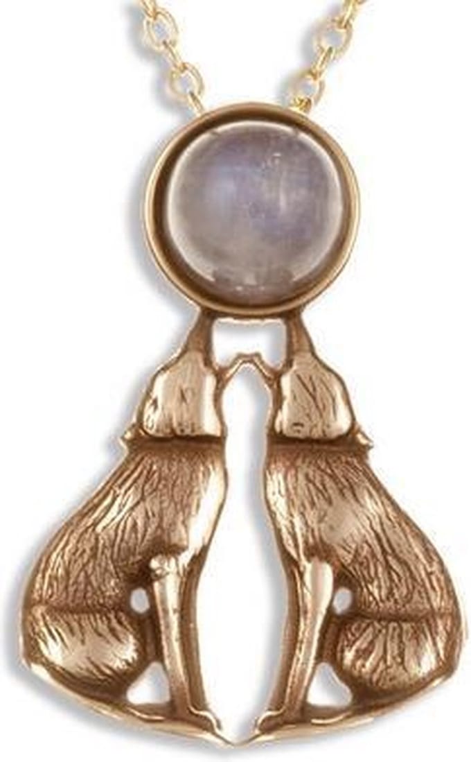 Huilende wolven bronzen hanger (BZP99)