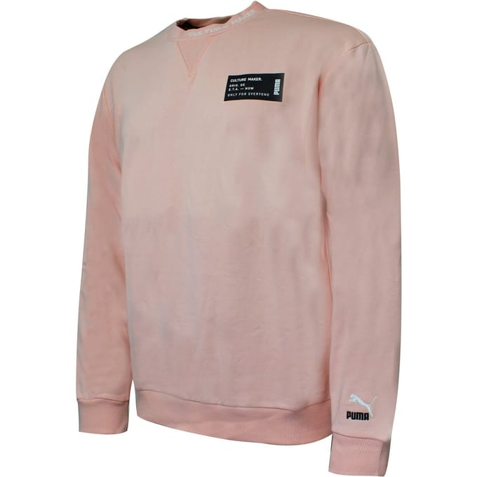 Puma Cultuurmaker Heren Crew Sweatshirt Logo Roze Trui 597910 54