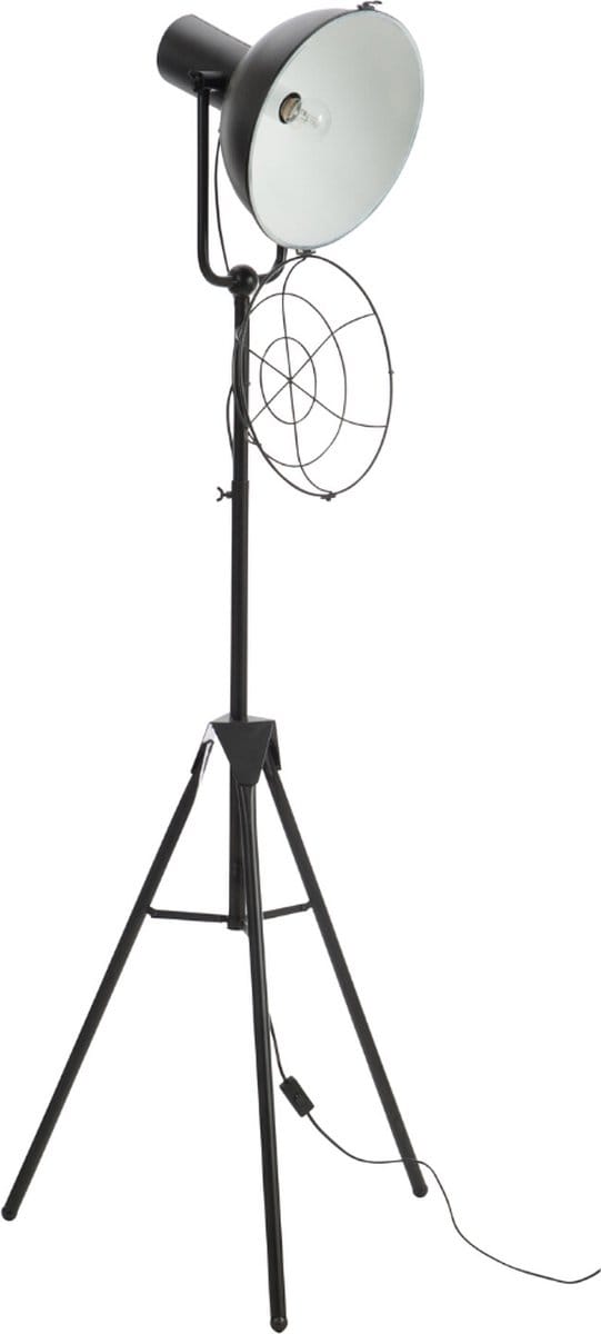 Vloerlamp Zwart Industrieel Driepoot