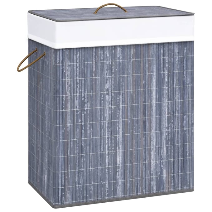 vidaXL - Wasmand - met - 1 - vak - 83 - L - bamboe - grijs