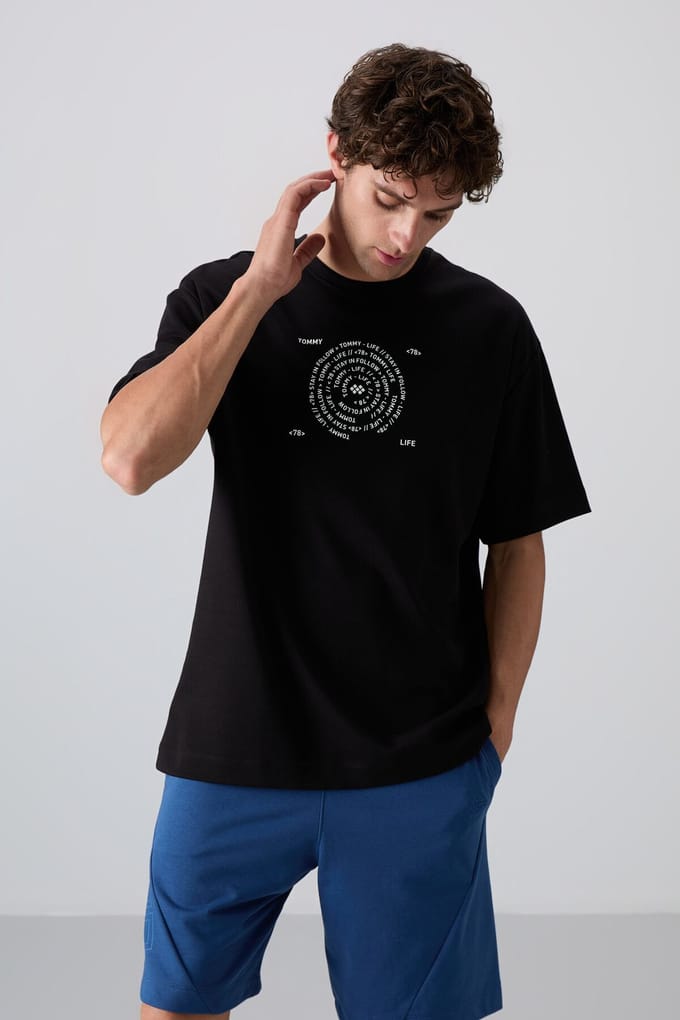 Oversized Katoenmix Crewneck T-Shirt