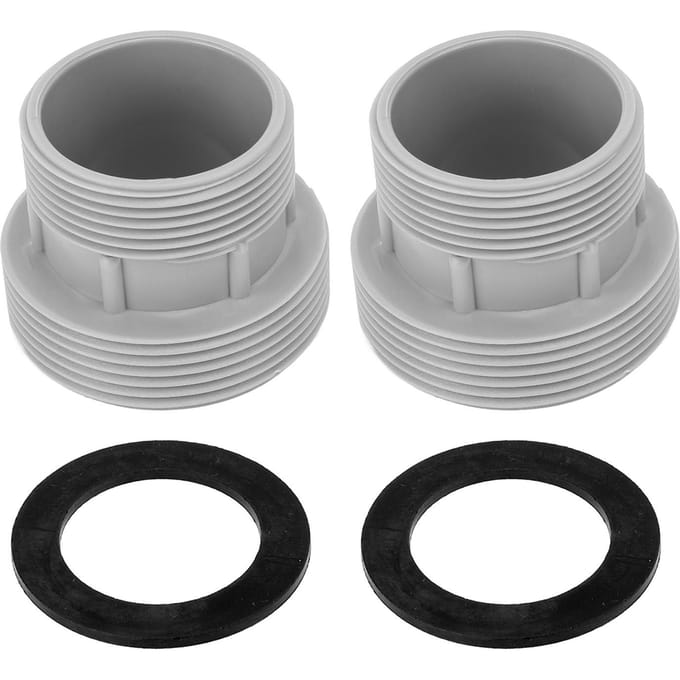2 STUKS Zwembadslang Conversie Adapter Plastic Universele Zwembadfilterpomp Slangadapter met Connector gray