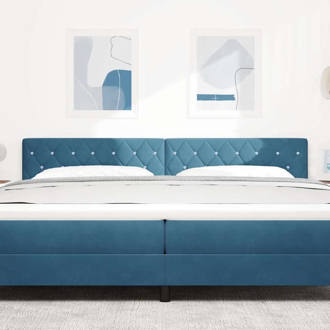 vidaXL - Hoofdbord - Donkerblauw - 200 - cm - Fluweel