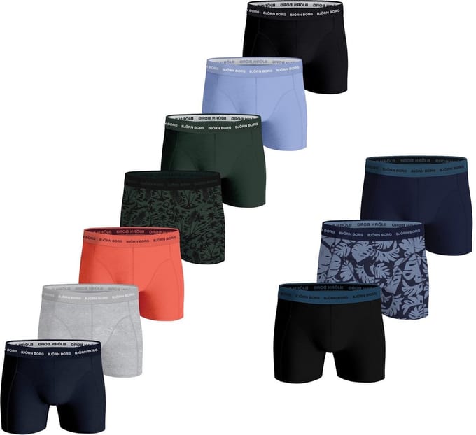 Björn Borg - Heren - Onderbroeken - 10-Pack Boxershorts - Multi Kleuren - Maat S
