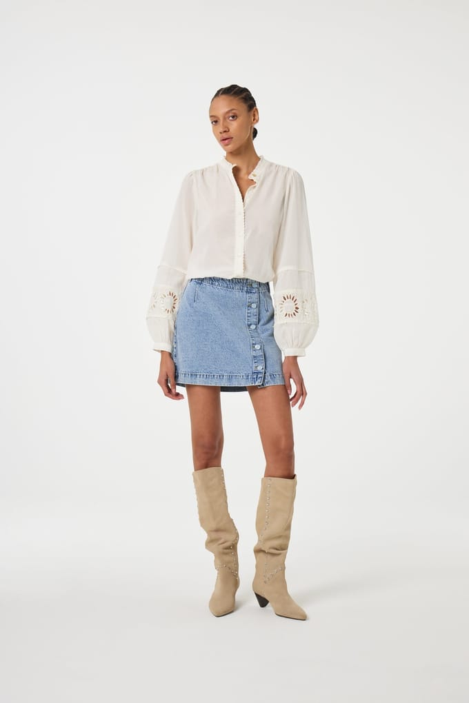Fabienne Chapot Joplin Blouse Cosy White Maat: 40 | Blouses Outlet | Dames | Wit