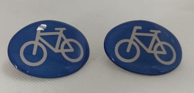 2 stuks Haarspeldjes 4 cm fiets verkeersbord