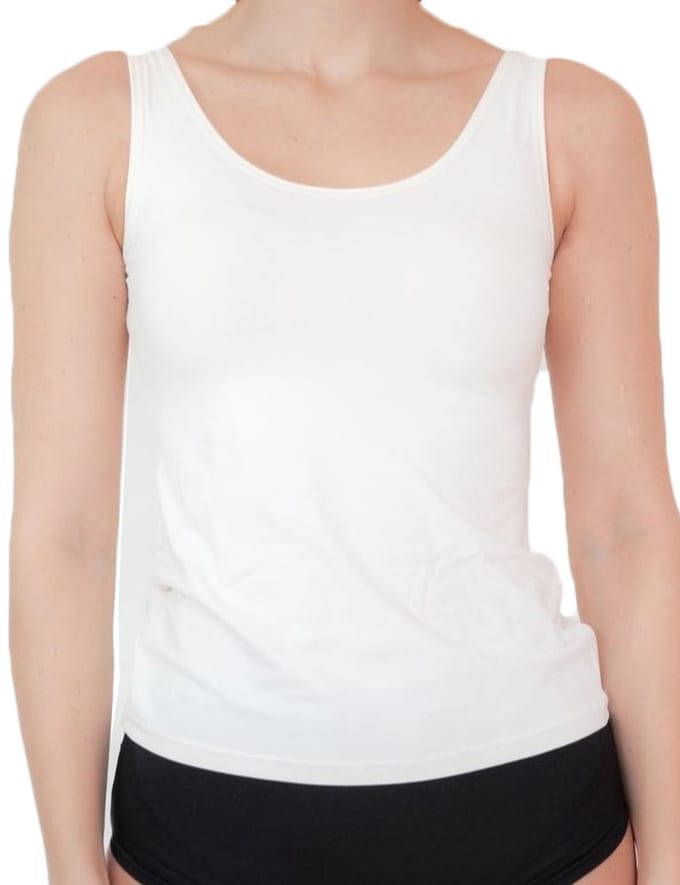 Avet Dames hemd microfiber 7591 - Polyamide dames onderhemd - Naadloos Singlet - Creme / M