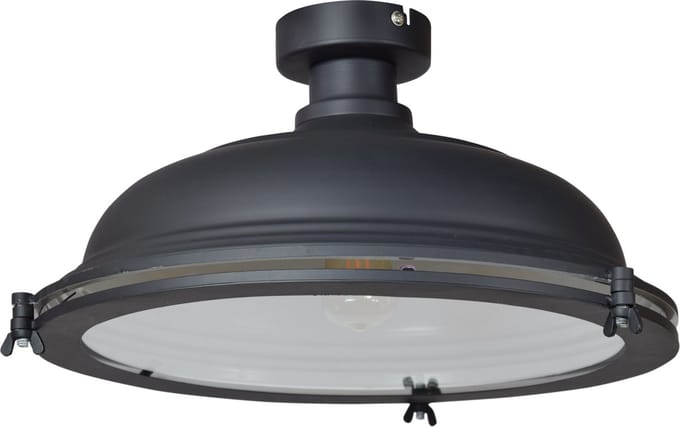 Urban Interiors Bronx Plafondlamp Zwart - Glasplaat - Ø42
