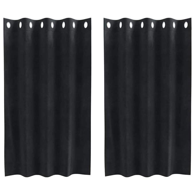 vidaXL - Gordijnen - 2 - st - Zwart - 140 - x - 140 - cm - fluweel