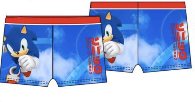 Sonic zwembroek blauw Maat 98