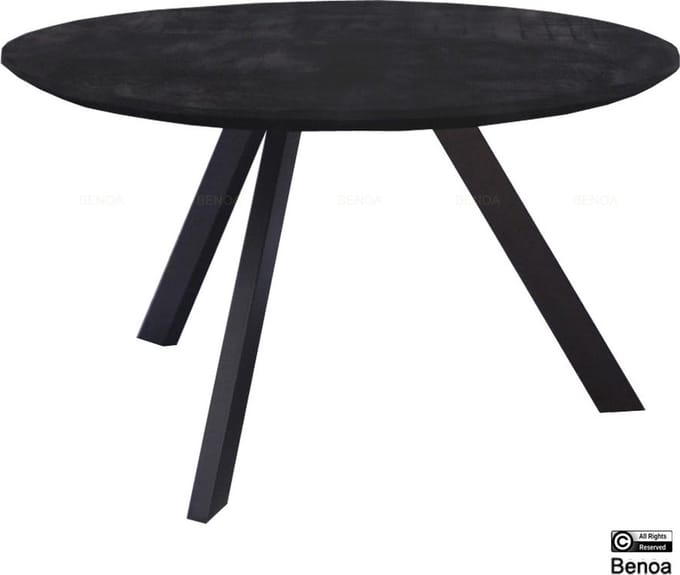 Salontafel Berlin Rond mangohout 80 cm - Zwart