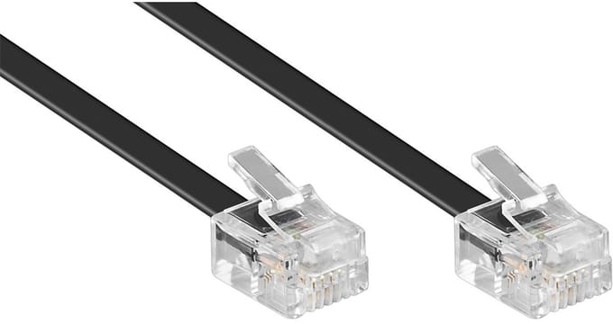 RJ11 - RJ11 telefoonkabel / zwart - 1,5 meter