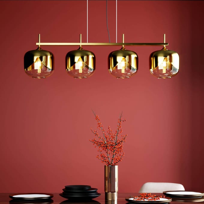Kare Golden Goblet Quattro 4-lamps hanglamp