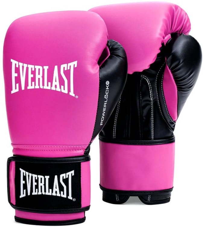 Everlast Powerlock OG training (kick)bokshandschoenen klittenband, roze/zwart, 10-oz