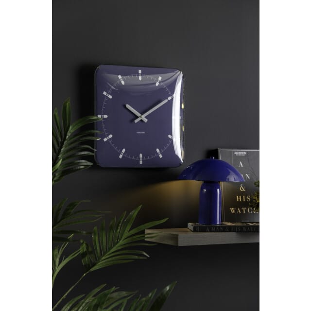 Karlsson - Wandklok Sucinto Dome Vierkant - Navy blue