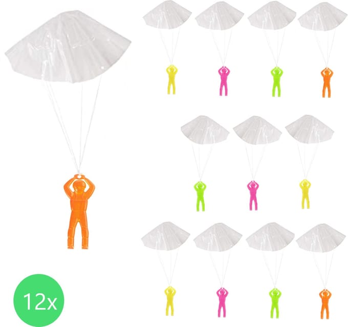Parachute lanceren | Mini Parachutespringer | 5 Cm | 12 stuks