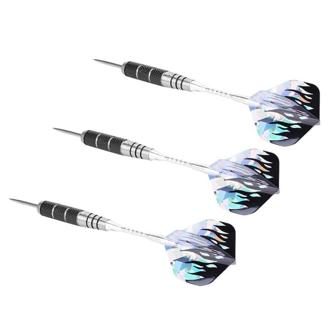 3 Stuks 153mm Professionele Roestvrijstalen Punt Target Werppijlen Set Met 6 Stuks Flights gray