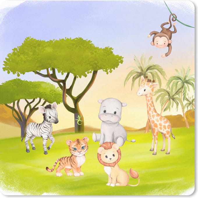 Muismat 20x20 cm - Mousepad Jungle - Dieren - Liaan - Muismatten
