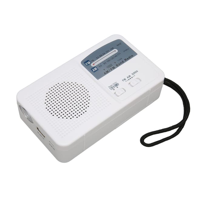 Zonne-Handkurbelradio Multifunctioneel Draagbaar Oplaadbaar Noodradio met LED-Zaklamp voor wit