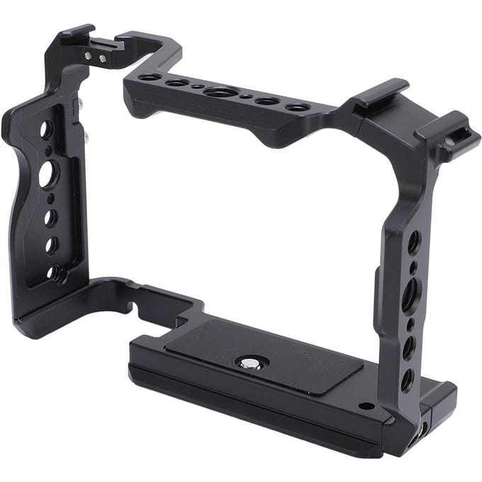 Camera Kooi Aluminiumlegering Verticaal Horizontale Bevestiging Beschermend Frame met 1/4in 3/8in Cold Shoe black
