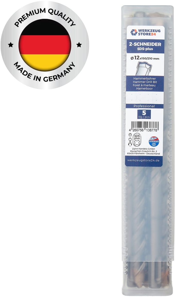 WS24 5x SDS-Plus hamerboor PRO Ø 12 x 210 / 150 mm - WS24-100423