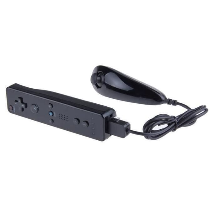Wiimote Controller Nunchuk voor Nintendo Wii Wii U Game Zwart + siliconen hoesje + riem