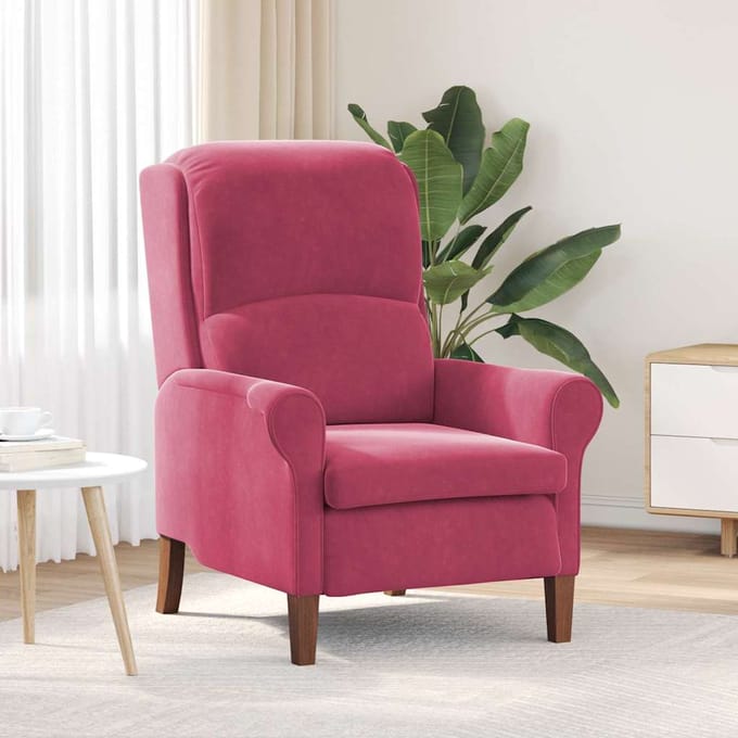 vidaXL - Fauteuil - Wijnrood - Fluweel