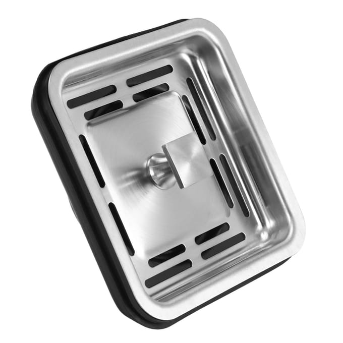 Bouchon de bonde d'évier carré en acier inoxydable, bouchon de bonde d'évier de cuisine, filtre à panier, bouchon de déchets, appareils de cuisine gray