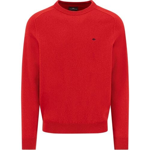 Fynch-Hatton Trui Supersoft Lambswool O-Neck Garnet Red / male