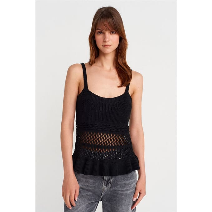 Fitted Ribbed Knit Cami Blouse