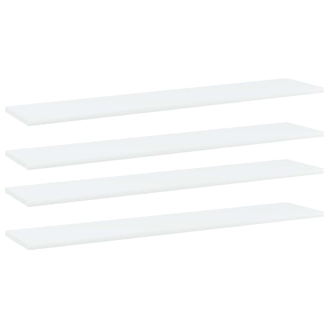 vidaXL - Wandschappen - 4 - st - 100x20x1,5 - cm - bewerkt - hout - wit