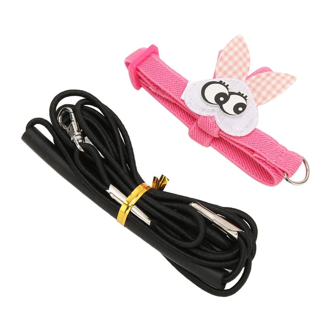 Harnais Laisse Réglable Ultra Léger Corde de Traction pour Oiseau Perroquet M M pink