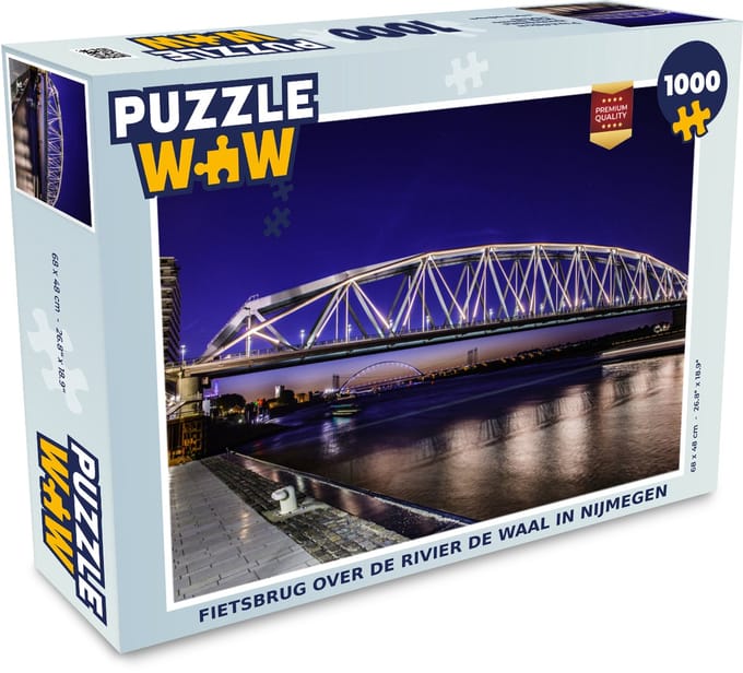 Puzzel Fiets - Water - Nijmegen - Legpuzzel - Puzzel 1000 stukjes volwassenen