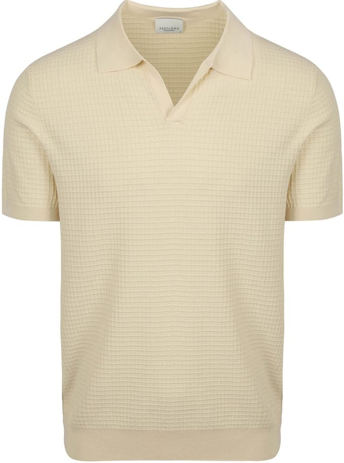 Profuomo Poloshirt Riva Structure Ecru - Maat XL - Heren