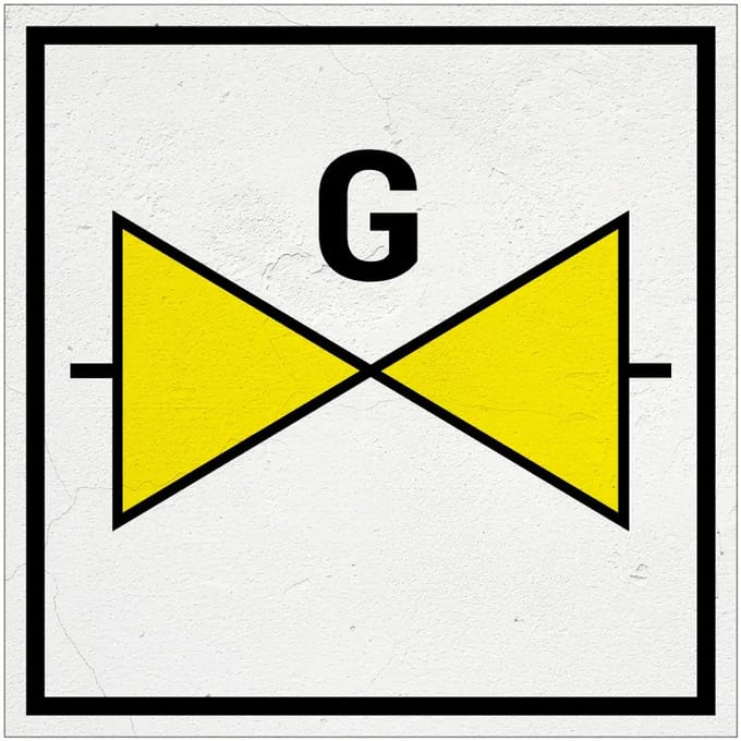 Gasafsluiter bord | Forex Re materiaal | 20 x 20 cm