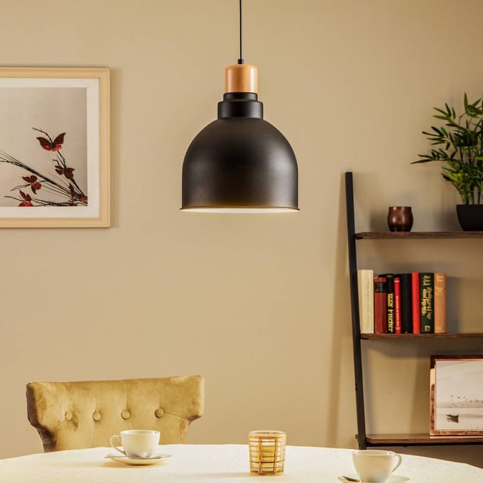 Avonni Hanglamp AV-4100-A2-BSY-30 met houten detail