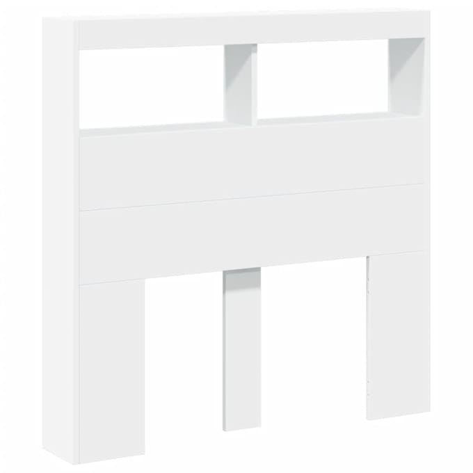 vidaXL - Hoofdbordkast - met - LED-verlichting - 100x17x102 - cm - wit