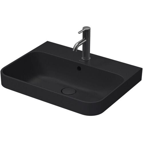 Duravit Happy D.2 Plus countertop sink 60 cm anthracite matt, with overflow, 1 tap hole 2360601300