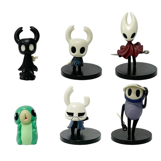 6 pièces/set Figurine d'action Hollow Knight Poupée en PVC Jeu Anime Modèle de Collection Jouets No Box black