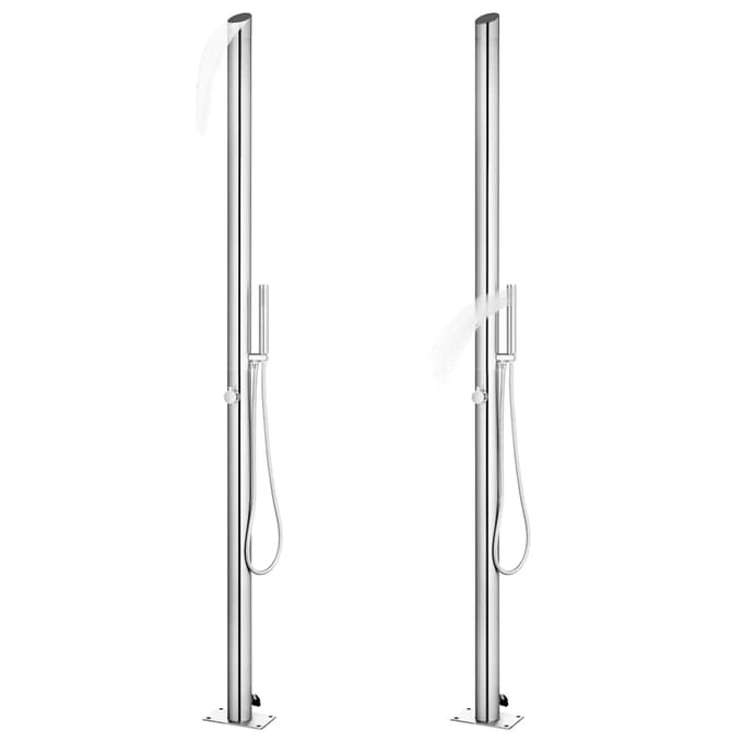 vidaXL - Buitendouche - met - bruine - basis - 225 - cm - roestvrij - staal