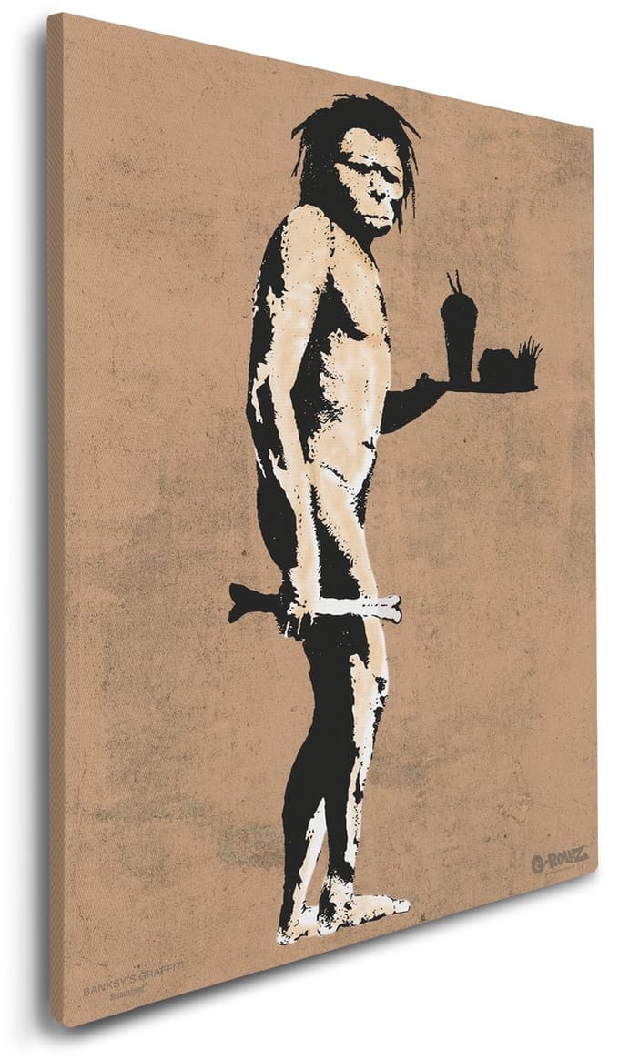 Banksy Graffiti - Canvas Schilderij 32x45 cm - Schilderijen Woonkamer