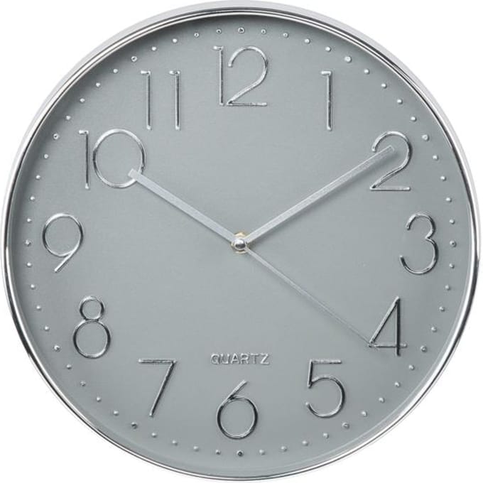Hama Wandklok "Elegance", Ø 30 cm, geluidsarm, zilver/grijs