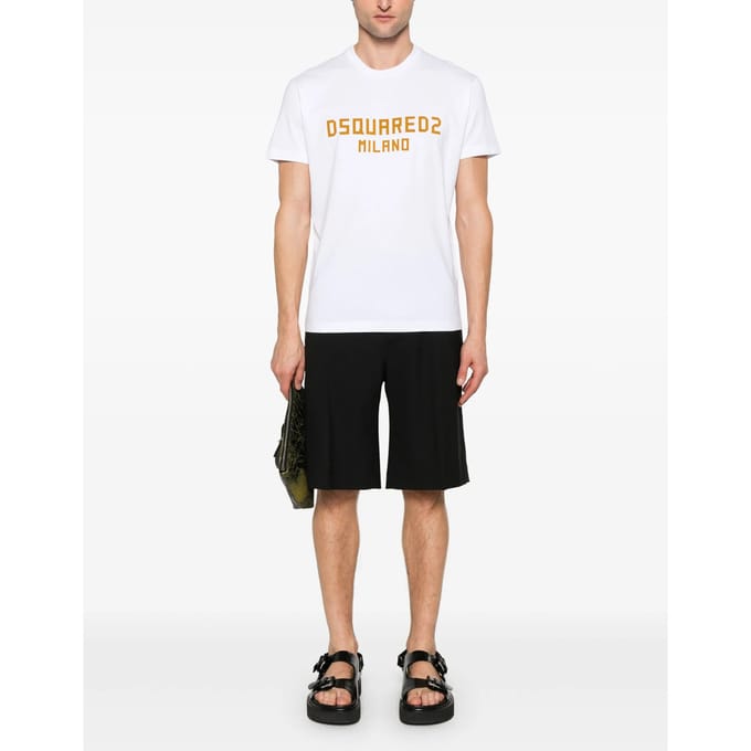 Vloeiende Logo T-Shirt in Wit