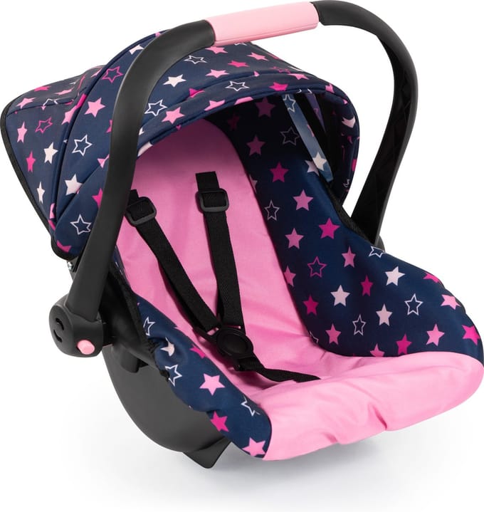 Bayer Design - Poppenautostoeltje met dak, blauw, roze