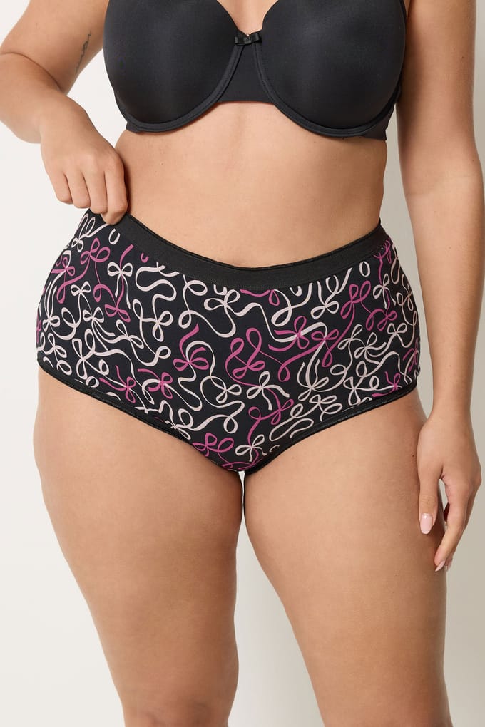 Yours 5Pack Zwarte Maxislip Met Strikprint Size 46-48