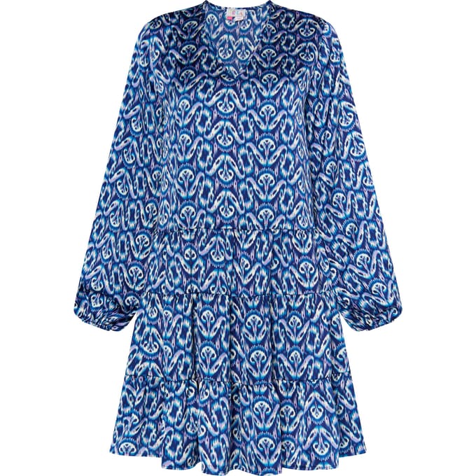 IZIA Jurk Dames Blauw Veelkleurig