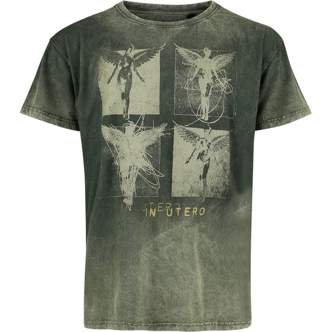 Nirvana T-shirt - In Utero Collage - S tot 3XL - voor Mannen - groen