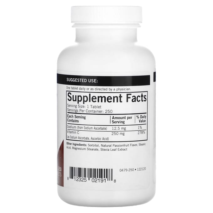 Kirkman Labs, Vitamine C à croquer, 250 mg, 250 comprimés