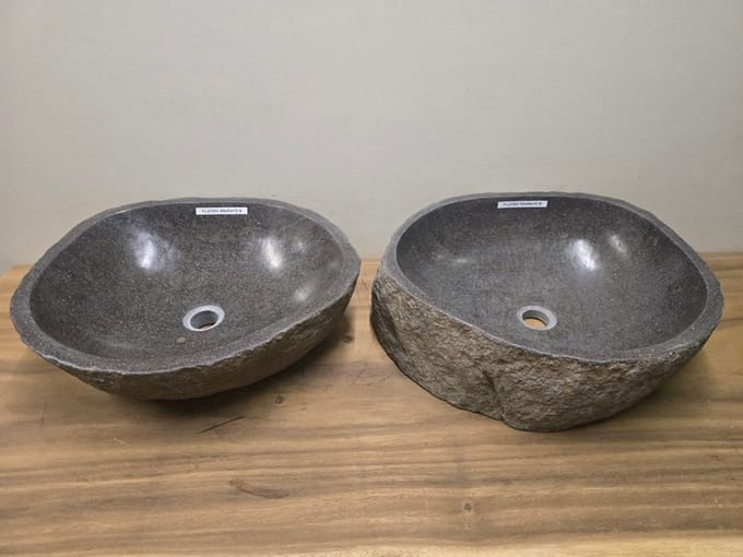 2 waskommen uit 1 steen - 49x43x15cm - FL23363